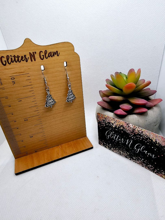 Glitter N Glam 2427 Silver /Black X-mas Trees with Bling