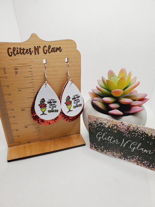 Glitter N Glam 1501 "I just took a Dna test turns out 100% that g-man" Dangle Earrings