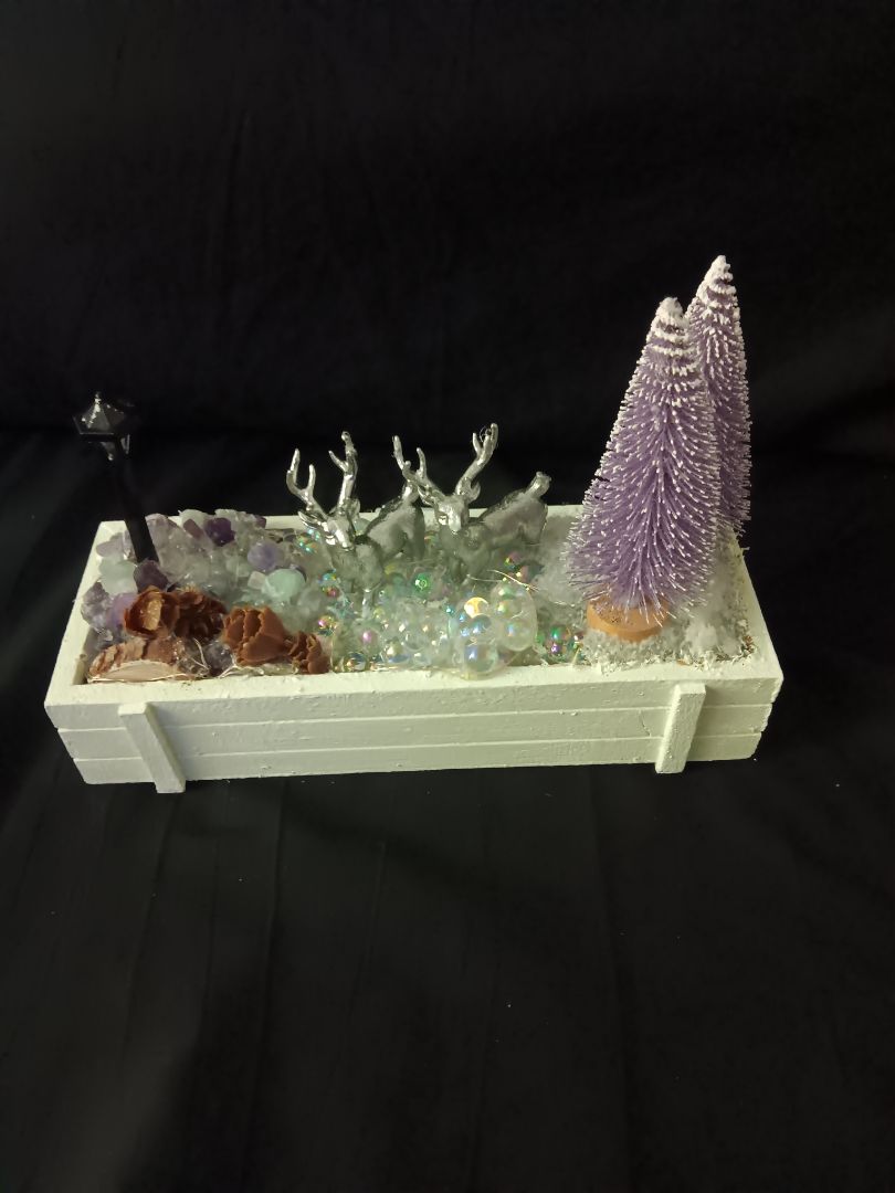 Silver deer Xmas box, Small, Kat’s Creations