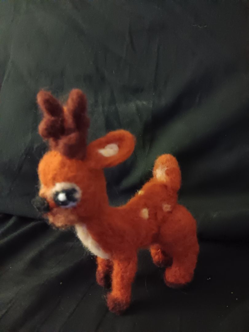 Reindeer needle felt wool, 6", Kat’s Creations