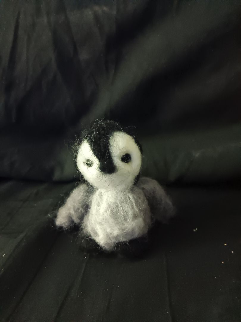Penguin needle felt wool, 3", Kat’s Creations