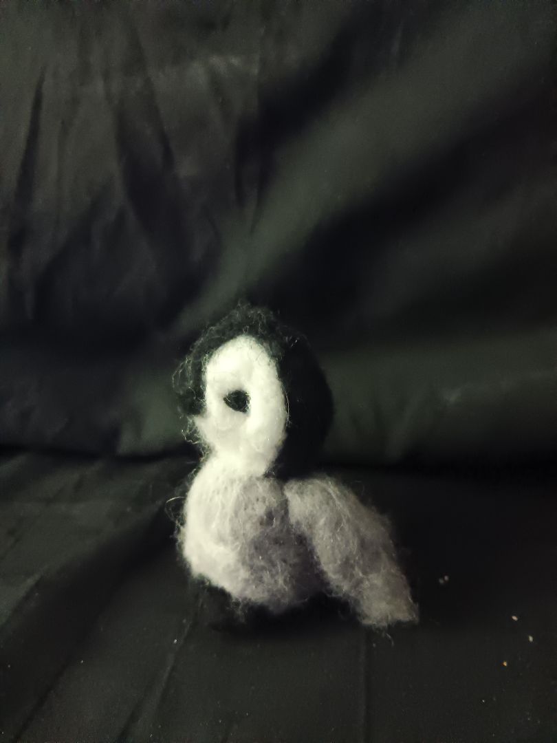 Penguin needle felt wool, 3", Kat’s Creations