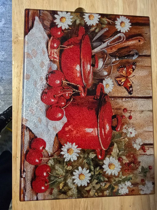 Cutting board Red cutting board, 11 x 8