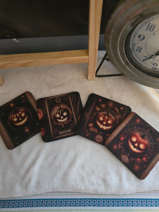 Fall Co Halloween Coasters, Set of 4 - 4 Inch Coasters
