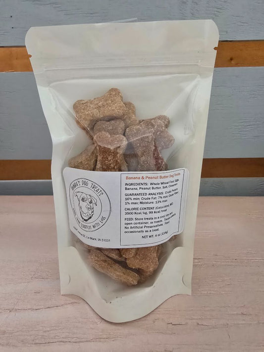 Banana & Peanut Butter  Dog Treats, 4 oz