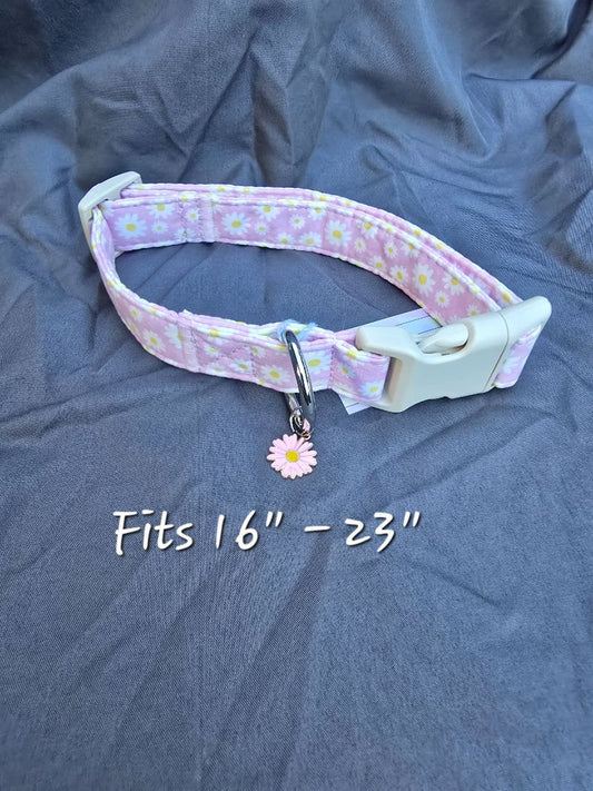 Pink/White Flower  Collar, Large