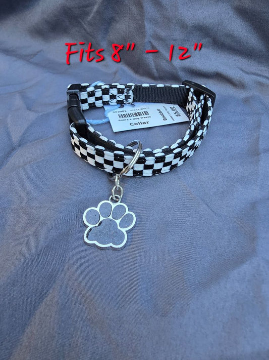 Black/White Amira's Dog Treats Collar, Small