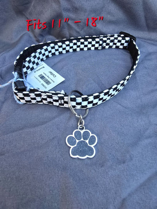 Black/White  Collar, Large