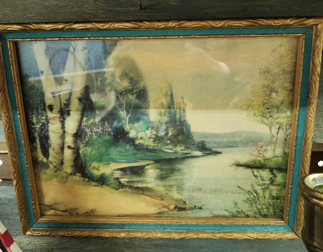 Antique Framed Birch Print