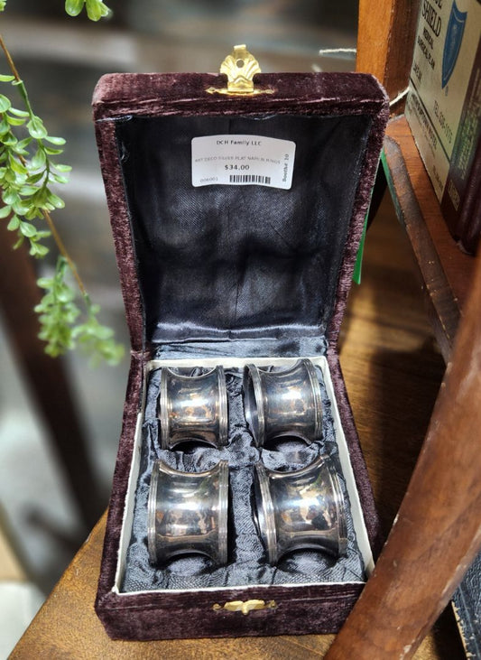Art Deco Silver Plate Napkin Rings