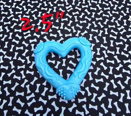 Blue  Heart Chew Toy, 2.5"