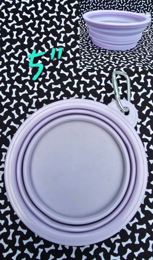 Purple  Collapsible Pet Bowl, 5"