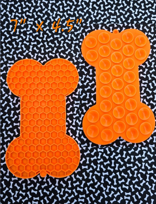 Orange  Slow Feed Lick Mat, 7" x 4.5"
