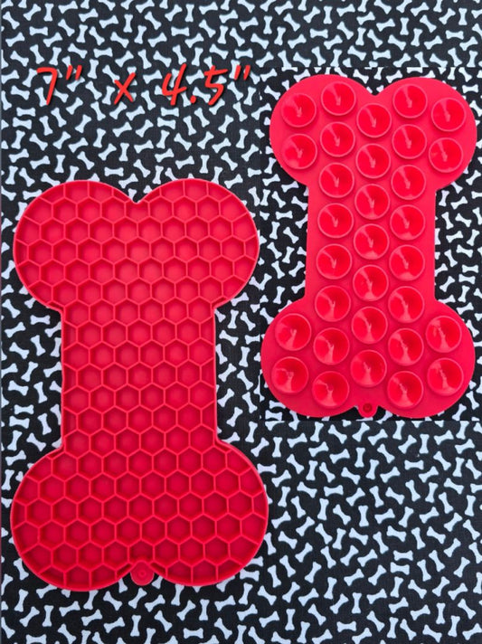 Red  Slow Feed Lick Mat, 7" x 4.5"