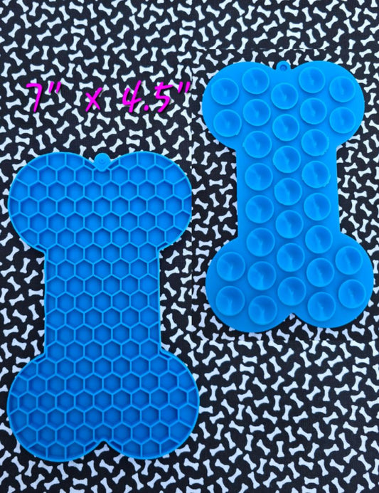 Blue  Slow Feed Lick Mat, 7" x 4.5"