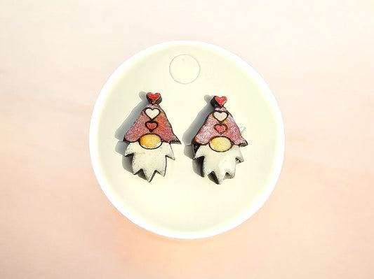 Glitter N Glam 2802 Valentine Gnomes Stud Earrings