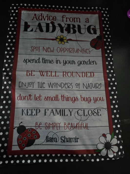 Garden Flag Advice from a lady bug