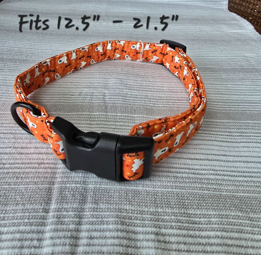 Orange Ghost Boo  Collar, Large