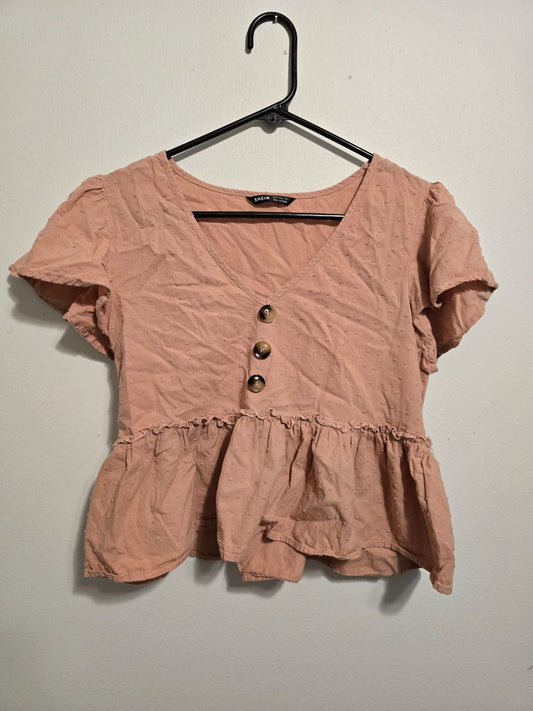 Mauve Shein Short Sleeve Top, Small
