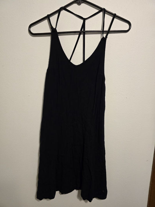 Black Roxy Spaghetti Strap Dress, XSmall
