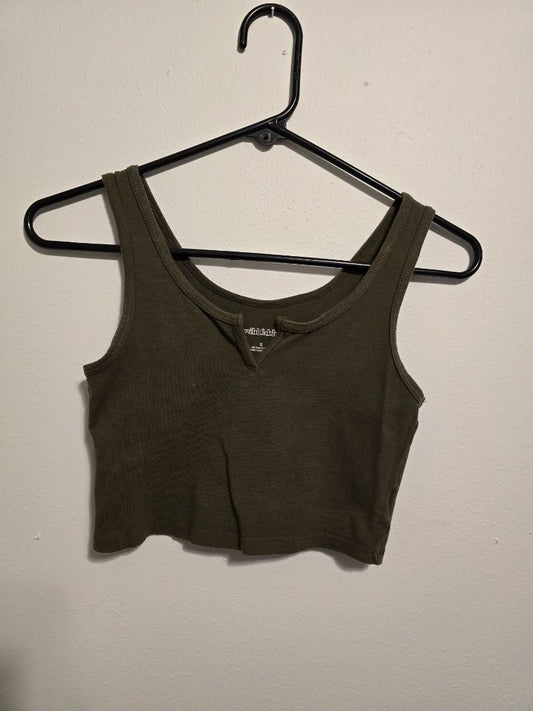 Olive Green Wild Fable Crop Tank, Small