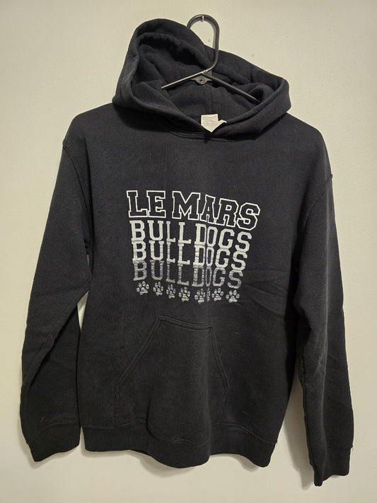 Black Le Mars Bulldogs Hoodie, Adult Small