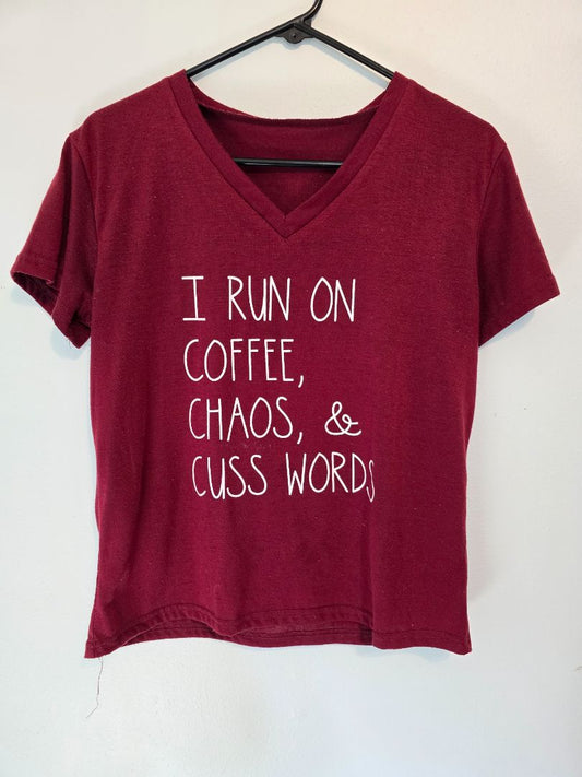 Maroon  Short Sleeve Top, Medium