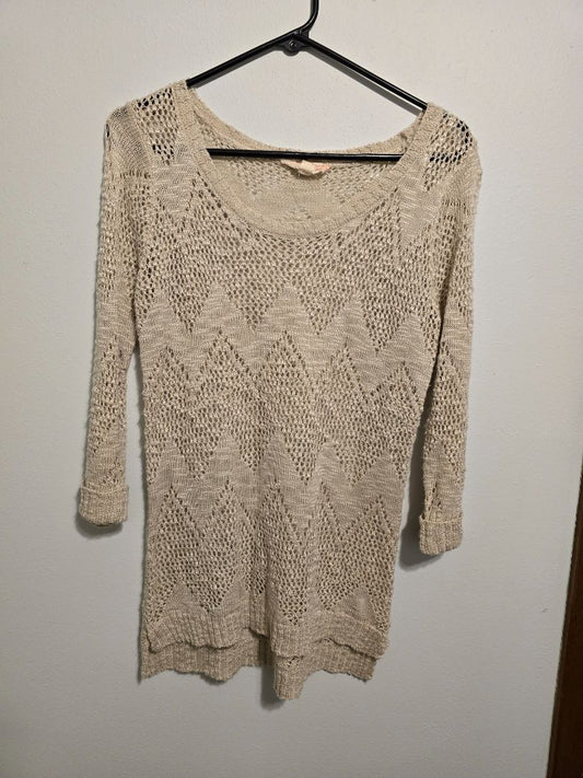 Tan Pink Republic Long Knit Sweater, Medium