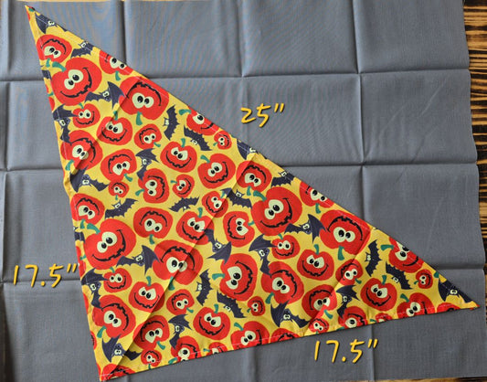 Pumpkin/Bat  Bandana, One Size