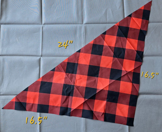 Orange/Black Plaid  Bandana, One Size