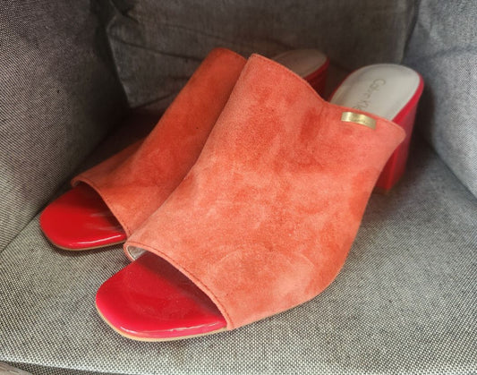Calvin Klein Orange/Blush Mules, 8.5
