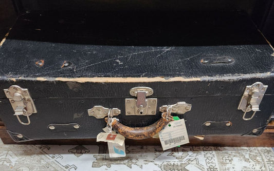 Old Vintage Suitcase w/Travel Tags