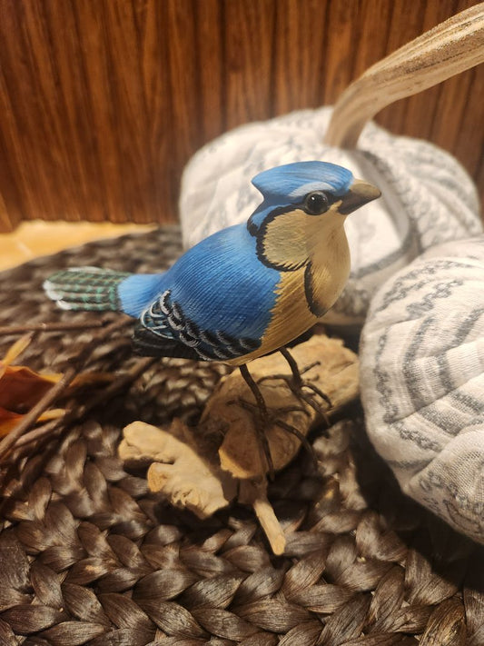 Carved Wooden Bluejay