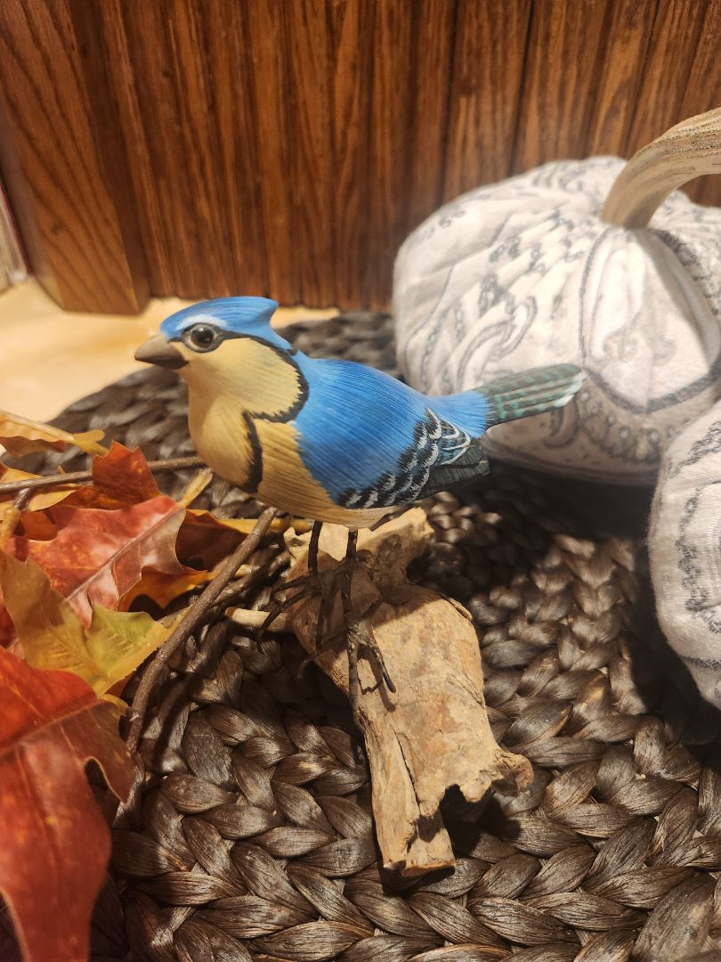 Carved Wooden Bluejay
