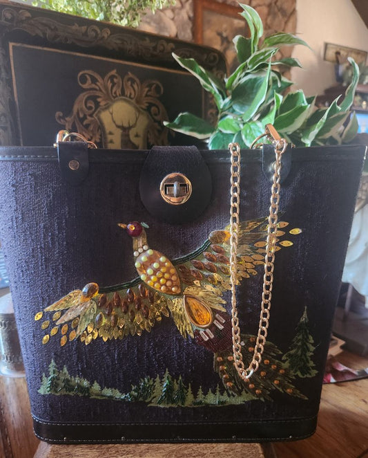 Vintage Black w/Pheasant Purse