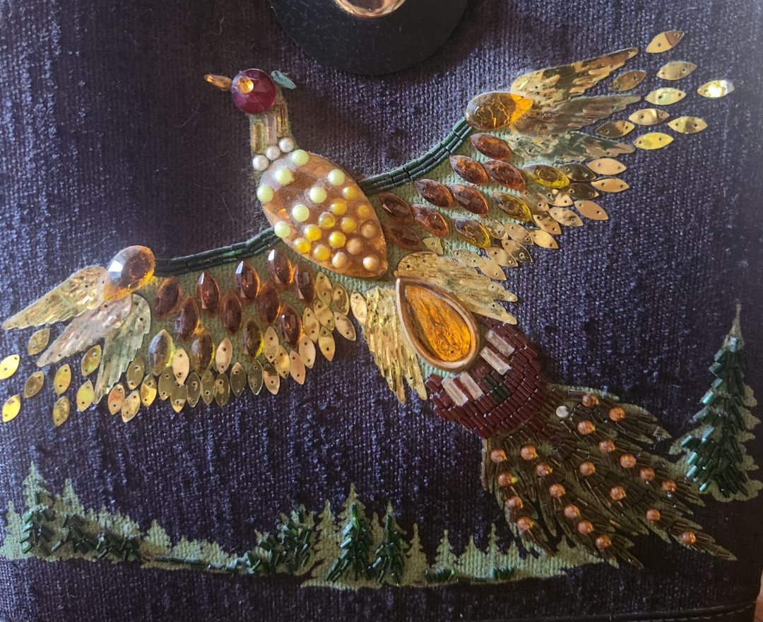 Vintage Black w/Pheasant Purse