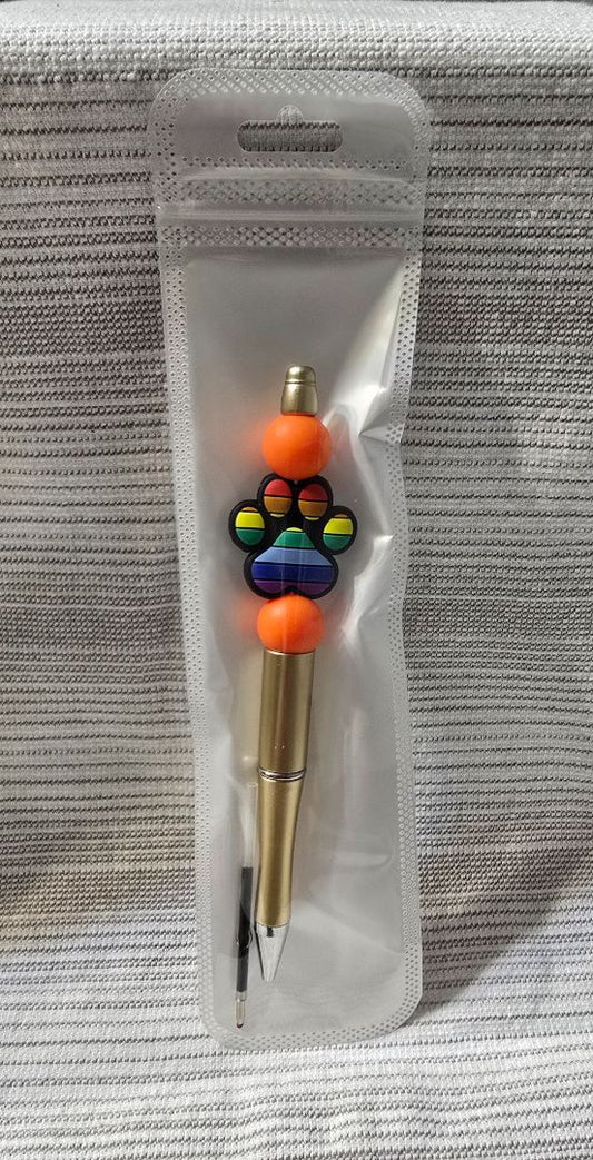 Rainbow Paw  Bead Pen