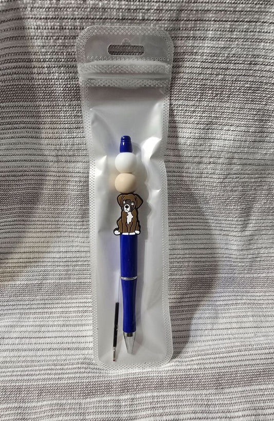 Blue Dog  Bead Pen