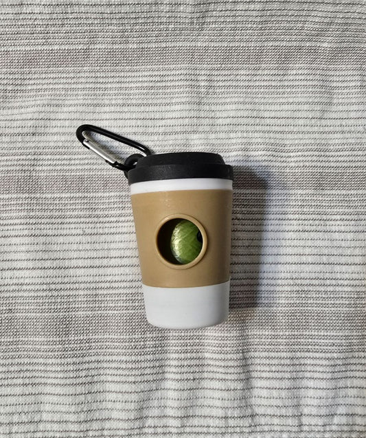 White/Brown  Latte Waste Holder w/ Refill