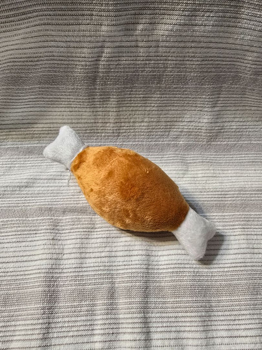 Small Brown Bone  Plush Squeak Toy