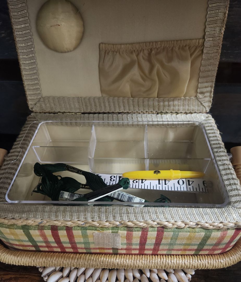 Vintage Sewing Basket w/Accessories