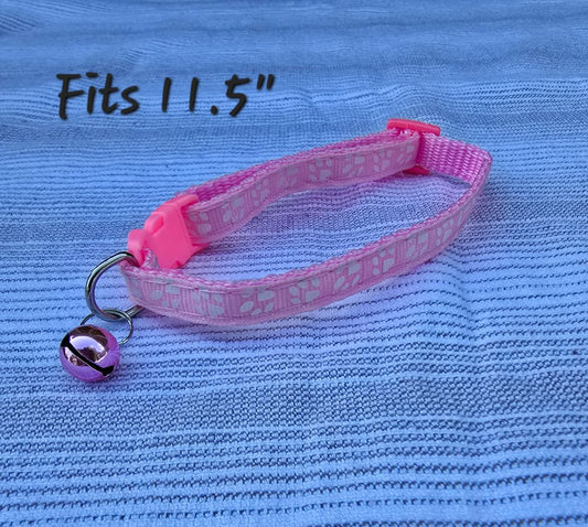 Pink Paw w/ Bell  Collar, Small
