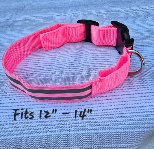 Reflective Pink  Collar, Medium