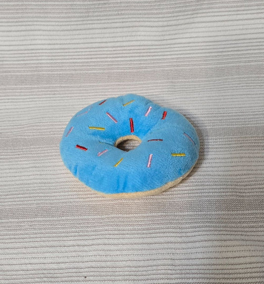 Blue Donut  Plush Squeak Toy