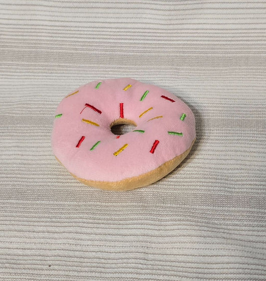 Pink Donut  Plush Squeak Toy