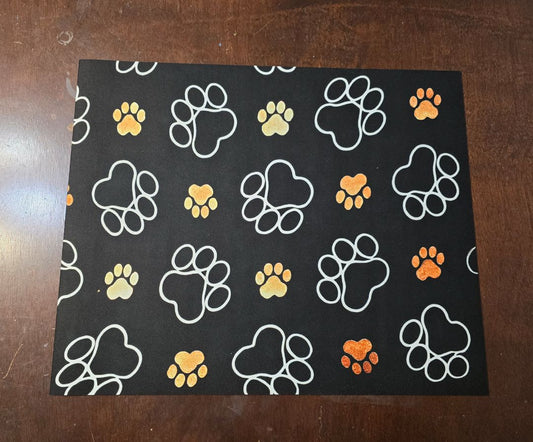 Black w/ Paws  Food/Water Mat