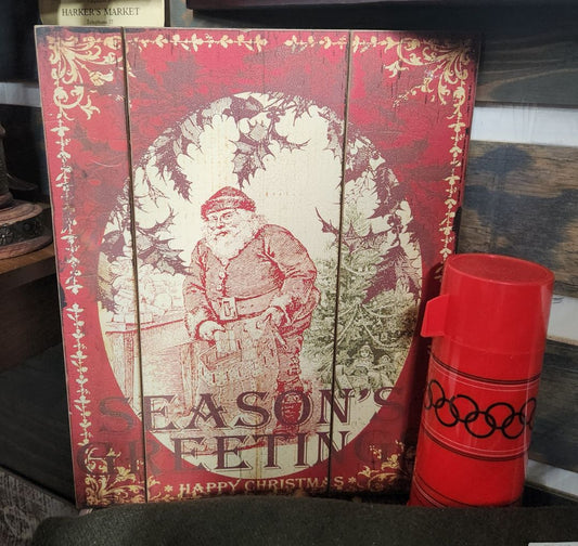 Wood Seasons Greetings Sign