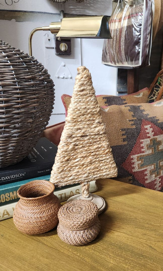 Woven Tree on Wood Base