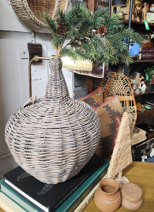 Wicker/Glass Vase