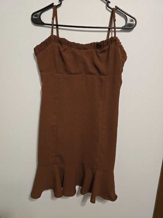 Brown HYFVE Spaghetti Strap Dress, Medium